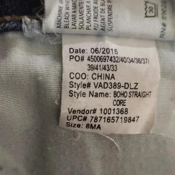 Vintage America‎ stone wash boho skinny jeans women’s Size 8/29 - Picture 8 of 9